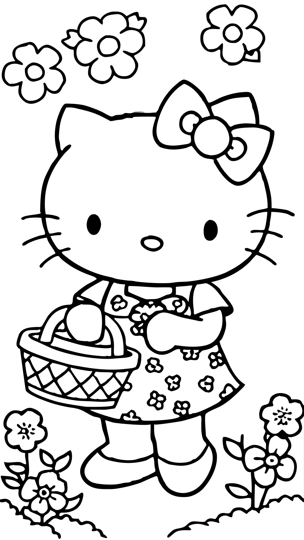 Lindas páginas para colorear de Hello Kitty